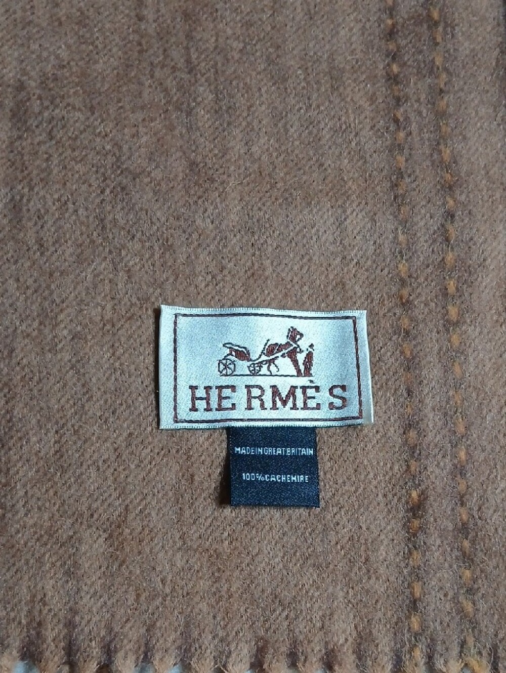 Hermes Brown Two-Tone Men's Scarf - Picture 3 of 4